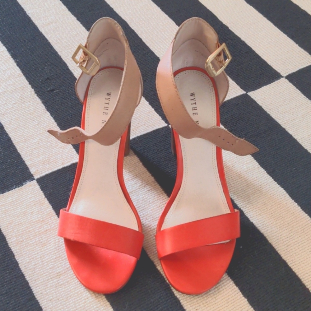 Wythe NY sandals, size 7, 3.5 inch heel